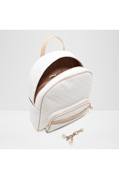 Aldo ENABELDAR - Rucsac de damă din piele artificială, alb deschis, cu închidere cu fermoar, de mărime medie