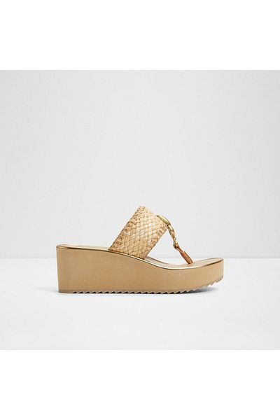 Aldo Penelopy - Women's Textile Natural Wedge Heel Slippers