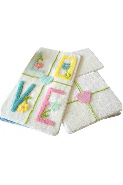 Chilai Home Bath mats set of 3, 60x100cm - 50x60cm - 40x60cm Anti-bacterial