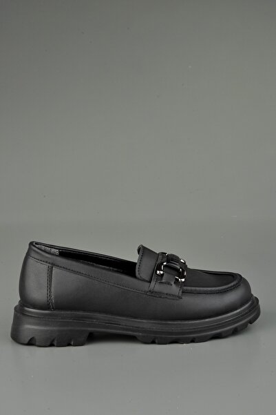 KONFOR Lovinia Loafer Ortopedik Siyah Kadın Ayakkabısı