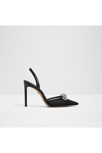 Aldo Addie - Pantofi de seară cu toc subțire negru textil pentru femei