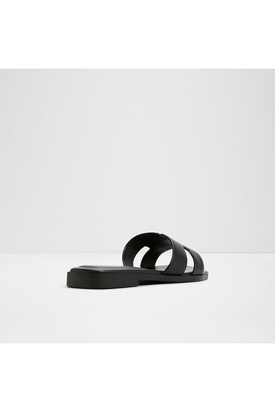 Aldo Itsandal - Women's Genuine Leather Black Flat Slippers