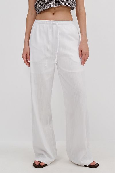 Addax Wide Leg Trousers with Elastic Waist Pn3721-Pnk