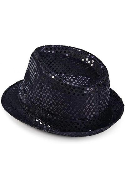 HİMARRY Children's Boy Black Sequined Hat Performance Cap Michael Jackson Cap No 54