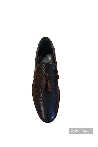 MARCOMEN 201324 GENUINE LEATHER LEATHER CLASSIC MEN'S SHOES NAVY BLUE WITH TASSELS HANDMADE