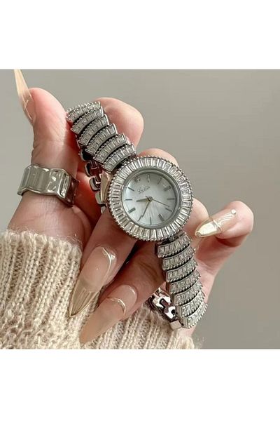 pullmarkt ساعة يد نسائية مرصعة بالأحجار