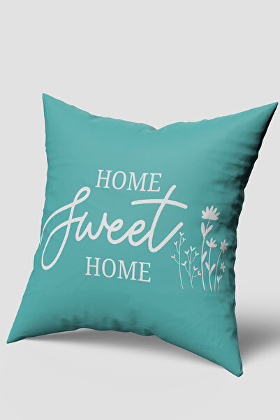 EsnafAli Μπλε κάλυμμα μαξιλαριού με το κείμενο Home Sweet Home