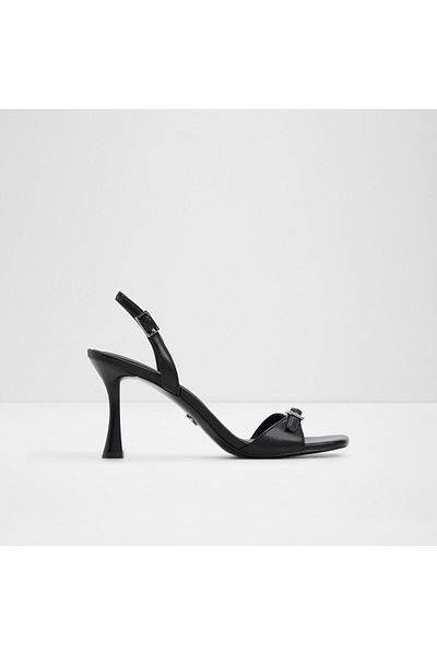 Aldo Farlie - Women's Faux Leather Black Thin Heeled Sandals