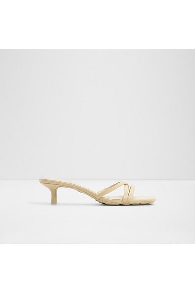 Aldo Sofiana - Women's Genuine Leather Cream Small Heeled Slippers