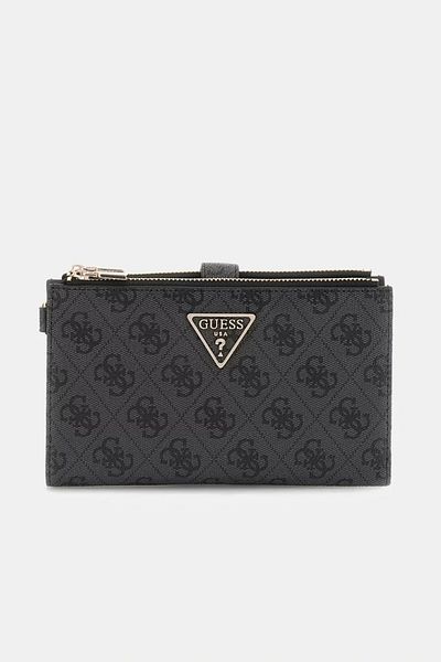 Guess محفظة Laurel Slg Dbl Zip Organizer للسيدات من أنثراسايت Swsg8500157-clo