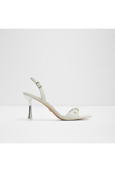 Aldo Farlie - Women's Faux Leather White-Ecru Thin Heeled Sandals