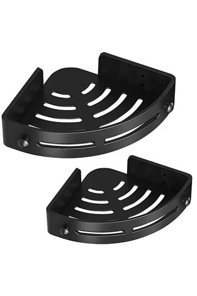 varioshop Set of 2 corner shelves for the bathroom VarioShop®, Compact, Aesthetic, Water Resistant, Space Saving,