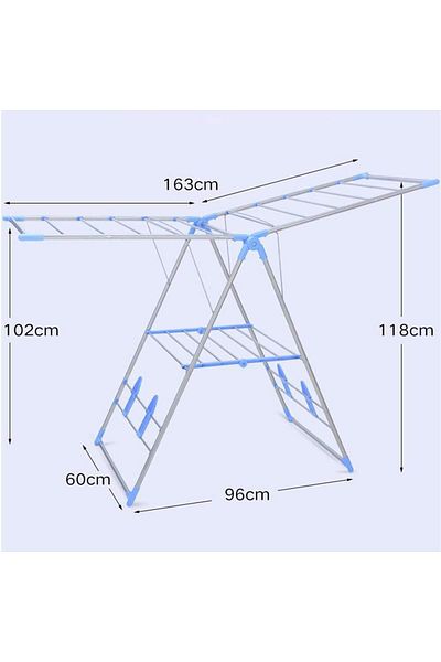 Taimi Drying Rack for Clothes White and Blue 133x58x95 cm
