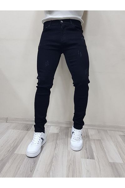 Seyf Denim Skinny Fit Black Trousers