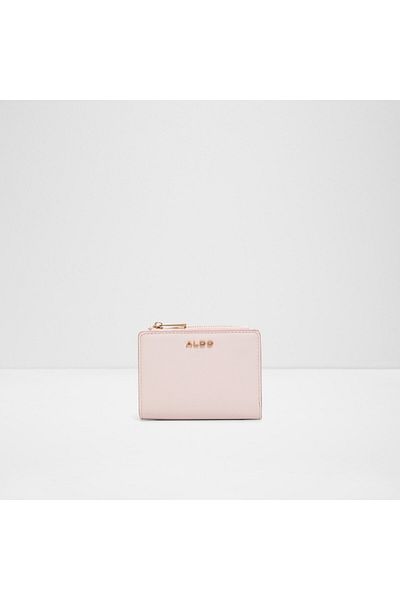 Aldo Pinsley - Women's Faux Leather Light Pink Top Zipper Wallet