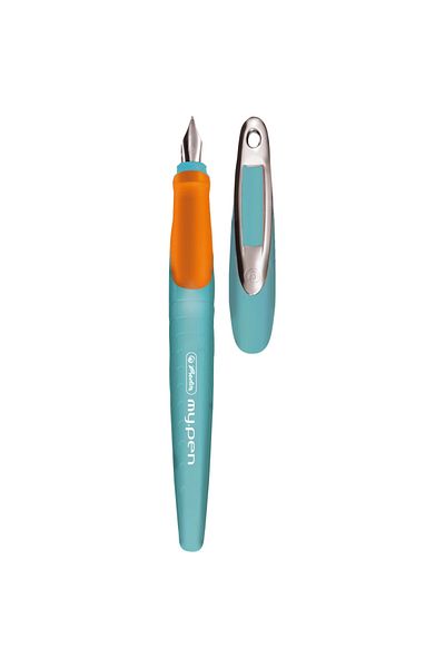 Herlitz My.Pen fountain pen, M nib, turquoise/orange - blister
