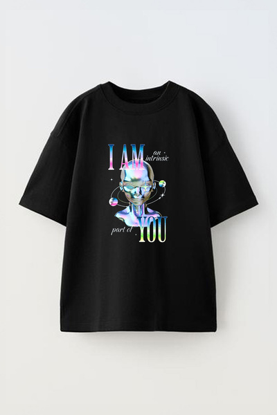 Anetos Είμαι ένα μπλουζάκι από βαμβάκι Intrinsic Pre με τύπωμα Μαύρο oversized