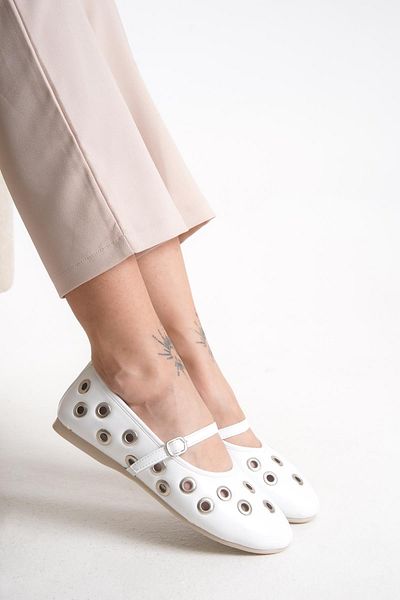Bak Store Balerini de vară pentru femei, cu detalii albe, ușoare, confortabile, elegante, pantofi de zi cu zi pentru birou