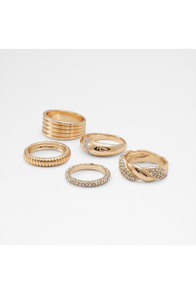 Aldo Lovelanguage - Women's Gold Color/Transparent Ring