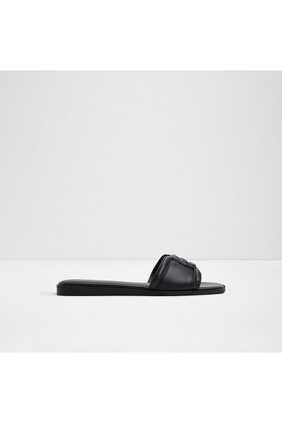 Aldo Liaudin - Women's Faux Leather Black Flat Slippers