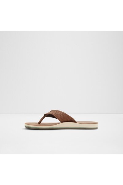 Aldo TAJ - Erkek Suni Deri Orta Kahve Terlik