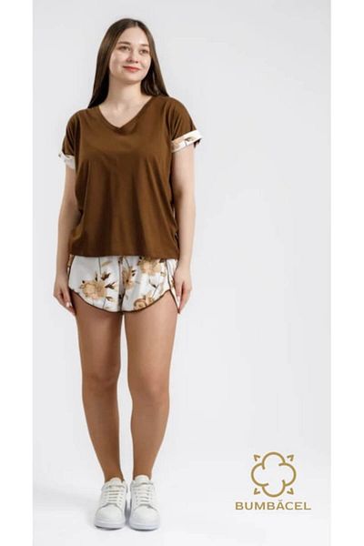 Bumbăcel Women's cotton T-shirt and shorts pajamas