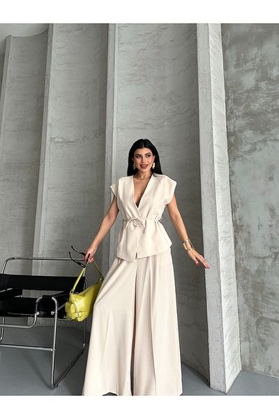 Moda İkra Blazer Jacket Pantolon Tie Suit