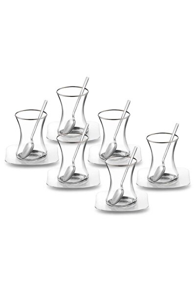 Jumbo Jüpiter 18 Parça Çelik Çay Seti