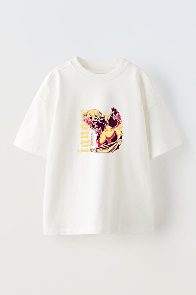 Anetos Tricou Ignore Statue Front cu imprimeu Cotton White supradimensionat