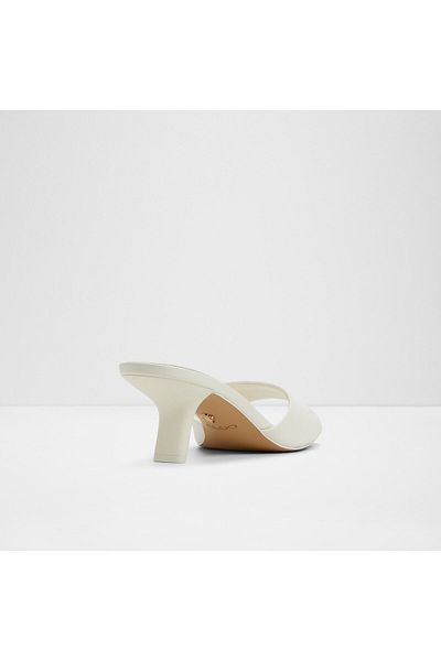 Aldo Enchanting - Women's Faux Leather White Thin Heel Slip-On Heeled Slippers