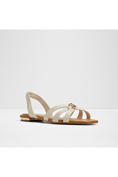 Aldo Marassıta - Women's Faux Leather Other White Laceless Flat Sandals