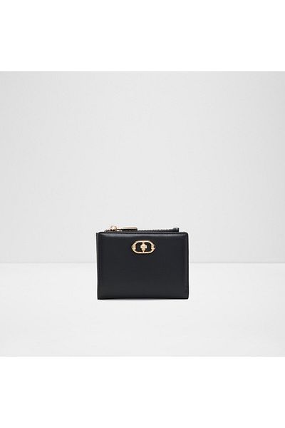 Aldo Elobrendra - Women's Faux Leather Black Top Zipper Closure Wallet
