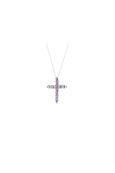 ohmygod jewelry Colier mic din argint cu cruce Myheart și cristale de zirconiu