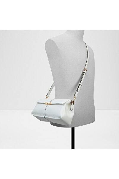 Aldo SADIEBAG - Geantă de umăr de mărime medie pentru femei, din piele artificială, cu capac alb