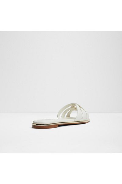 Aldo Augustya - Women's Faux Leather White Flat Slippers