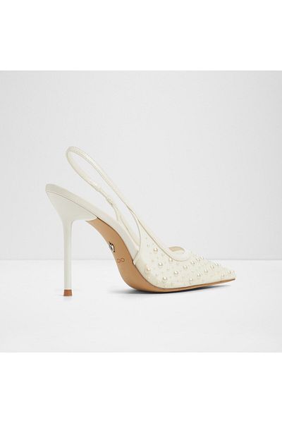 Aldo Pearlescent - Women's Textile White Thin Heeled Shoes