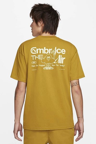 Nike Αθλητικά ρούχα Max 90 Oc Pack 2 Loose Fit T-Shirt Ανδρικό μπλουζάκι με χαλαρή εφαρμογή Μουστάρδα