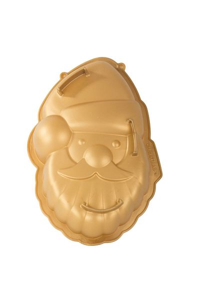 zola Forma din silicon,pentru coacerea prajiturilor, model Mos Craciun, 28x16x3 cm, aurie