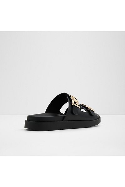 Aldo Alessie - Women's Genuine Leather Black Velcro Anatomical Slippers