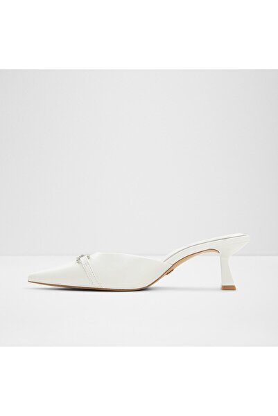 Aldo Prımavera-Genuine Leather White Women's Heeled Slippers
