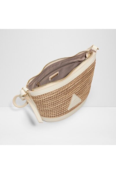 Aldo Contany - Women's Faux Leather Natural Top Zipper Small Shoulder Bag