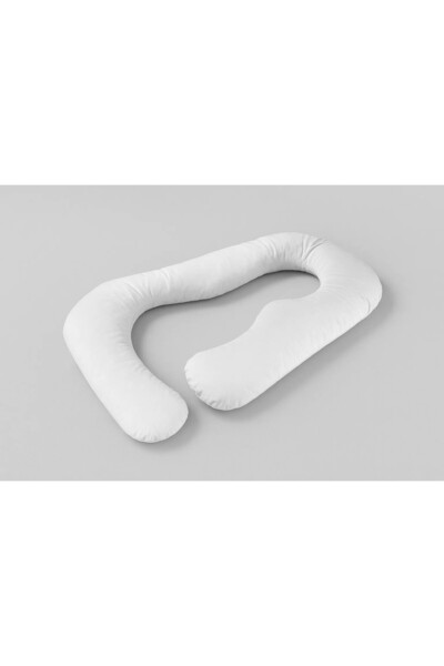 BACK COMFORT U-Shaped Velvet Pregnancy Pillow - Full Body Support - 160×83×26 cm - White