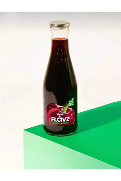 FLAVZ %100 Doğal Vişne Meyve Suyu 640ml Cam Şişe-Gerçek Meyveden,Katkısız
