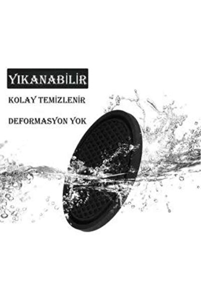 Yıldız İzi Şık Tasarımlı Oto Araç Bardak Altlığı 2'li Paket Kauçuk Araba Bardak Altlığı Yeşil 7 Cm Çap