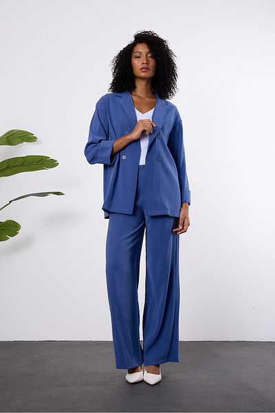 Bolivente Indigo Regular Elastic Waist Casual Trousers