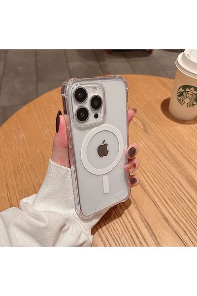 Choice For iPhone 15 Transparent Luxury Magnetic Wireless Charge for Magsafe Case for iPhone 16 15 14 13 12