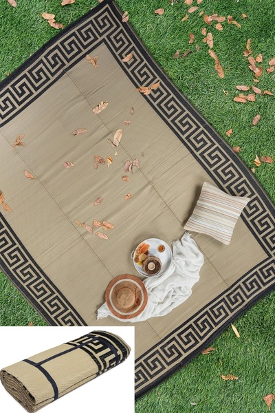 SİMEREV HALI HOME CONSEPT Plastik Halı Katlanabilir Çift Taraflı Plaj Kamp Pi...