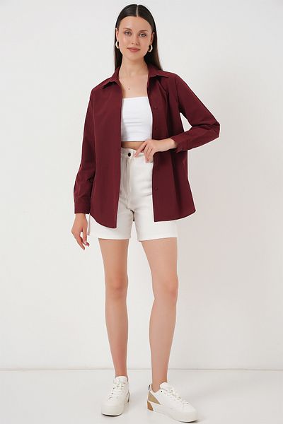 Bigdart Γυναικείο μακρυμάνικο πουκάμισο Basic 20279 - Claret Red
