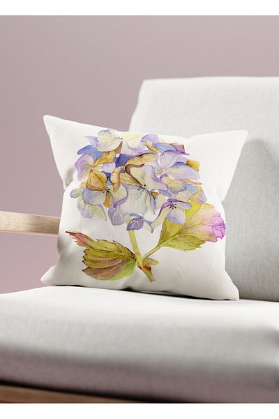 Filamente Double Sided Digital Printing Throw Pillow Cover Floral Pattern