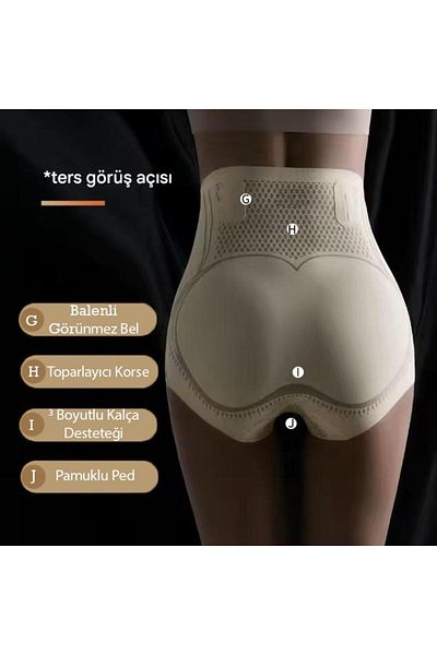 giyindegel Women's V-Control High Waist Seamless Corset Panties |   Underwire Support, Seamless and Non-Slip Waist Construction
